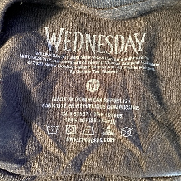 Wednesday Blackest Heart Tee by SPENCER’S Adult M Addams Family - Picture 4 of 5